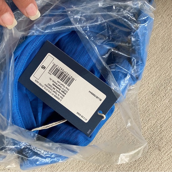 Woman’s Beautiful Blue V Neck Short Sleeve Long Tee Shirt Dress NWT - Picture 12 of 13